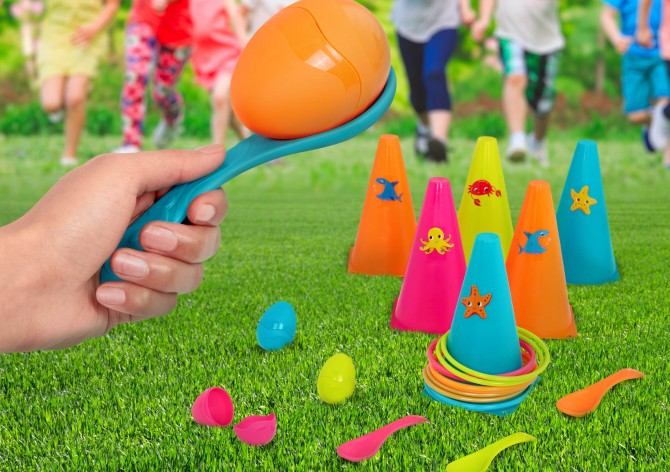 Zestaw do 2 gier na świeżym powietrzu B. Toys - Obręcze i jajka